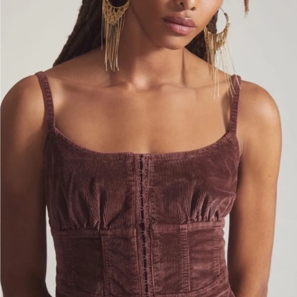 NWT Anthropologie size 10 Corset top in corduroy